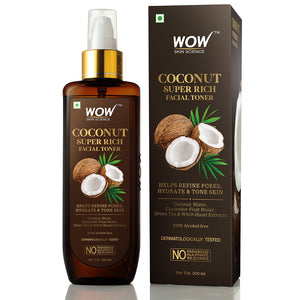 WOW Skin Science Coconut Super Rich Facial Toner for Hydrating & Toning Skin - For All Skin Types - No Parabens, Sulphate & Silicones - 200 ml - BuyWow