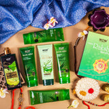 WOW Skin Science Luxuriant Aloe Vera Kit - Rakshabandhan Special - Contains Aloe Vera Body Lotion, Soothing Gel, Face Wash, Peel Off Mask & Body Wash - 750 ml - BuyWow