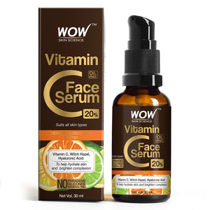 WOW Skin Science Vitamin C Serum - Skin Clearing Serum - Brightening, Anti-Aging Skin Repair, Supercharged Face Serum, Dark Circle, Fine Line & Sun Damage Corrector, Genuine 20% - 30 ml - BuyWow
