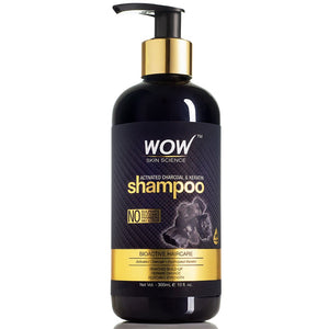 WOW Skin Science Charcoal & Keratin Shampoo - No Sulphates, Parabens, Silicones, Salt & Color - 300 ml - BuyWow