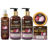 WOW Skin Science Onion Black Seed Oil Hair Care Ultimate 4 Kit (Shampoo + Hair Conditioner + Hair Oil + Hair Mask) - 1000 ml - BuyWow