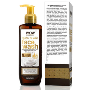 WOW Skin Science Greek Yoghurt Face Wash - with Greek Yoghurt & Aloe Leaf Extract, Hyaluronic Acid - For Improving Skin & Dissolving Impurities - No Parabens, Sulphate, Silicones & Color - 200 ml - BuyWow