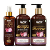 WOW Skin Science Onion Black Seed Oil Ultimate Hair Care Kit (Shampoo + Hair Conditioner + Hair Oil) - BuyWow