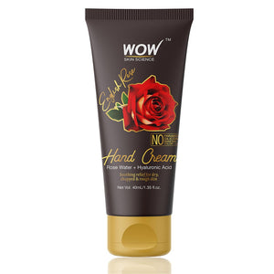 WOW Skin Science English Rose Gentle Hand Cream With Rose Water + Hyaluronic Acid - No Parabens, Silicones, Mineral Oil, Color & Pg - 40 ml - BuyWow