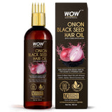 WOW Skin Science Onion Black Seed Hair Oil - WITH COMB APPLICATOR - Controls Hair Fall - NO Mineral Oil, Silicones, Cooking Oil & Synthetic Fragrance - 100 ml - BuyWow