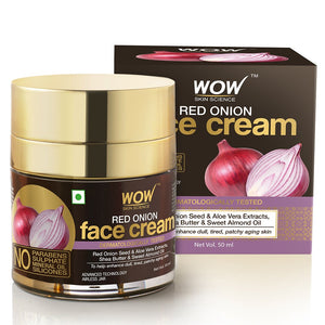 WOW Skin Science Red Onion Face Cream - Oil Free, Quick Absorbing - For All Skin Types - No Parabens, Silicones, Color, Mineral Oil & Synthetic Fragrance - 50 ml - BuyWow