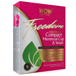 WOW Skin Science Freedom Reusable Menstrual Cup and Wash Pre Childbirth - Small (Under 30 Years)