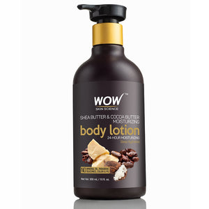 WOW Skin Science Shea Butter and Cocoa Butter Moisturizing Body Lotion, Deep Hydration - 300 ml - BuyWow
