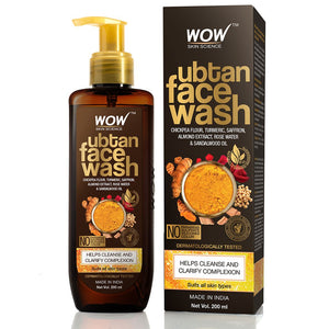 WOW Skin Science Ubtan Face Wash - with Chikpea Flour, Turmeric, Saffron, Almond Extract & Sandalwood Oil - For Cleansing & Clarifying Complexion - No Parabens, Sulphate, Silicones & Color - 200 ml - BuyWow