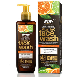 WOW Skin Science Brightening Vitamin C Face Wash - with Mulberry & Liquorice Extracts, Lemon & Orange Essential Oils - For Brightening Skin Tone - No Parabens, Sulphate, Silicones & Color - 200 ml - BuyWow