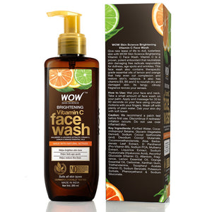 WOW Skin Science Brightening Vitamin C Face Wash - with Mulberry & Liquorice Extracts, Lemon & Orange Essential Oils - For Brightening Skin Tone - No Parabens, Sulphate, Silicones & Color - 200 ml - BuyWow