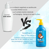 WOW Skin Science Kids Tip To Toe Wash - Shampoo - Conditioner - Body Wash - No Sulphates & Parabens - Coconut - 300 ml - BuyWow