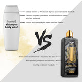 WOW Skin Science Charcoal 2-In-1 Shampoo + Body Wash - No Parabens, Sulphate, Silicones & Color - 250 ml - BuyWow