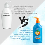 WOW Skin Science Kids Tip to Toe Wash - Shampoo - Conditioner - Body Wash - No Sulphates & Parabens - Sweet Orange - 300 ml - BuyWow