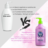 WOW Skin Science Kids Tip to Toe Wash - Shampoo - Conditioner - Body Wash - No Parabens, Sulphate, Silicones, Mineral Oil or Color - Blueberry - 300 ml - BuyWow