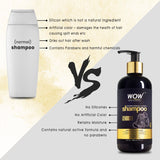 WOW Skin Science Charcoal & Keratin Shampoo - No Sulphates, Parabens, Silicones, Salt & Color - 300 ml - BuyWow