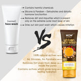 WOW Skin Science Ubtan Face Wash with Chickpea Flour, Turmeric, Saffron, Almond Extract, Rose Water & Sandalwood Oil - No Sulphate, Parabens, Silicones & Color - 100 ml - BuyWow
