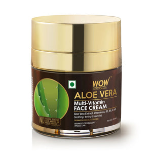 WOW Skin Science Aloe Vera Multi-Vitamin Face Cream - Light Quick Absorbing - For Normal to Oily Skin - No Parabens, Silicones, Color, Mineral Oil & Synthetic Fragrance - 50 ml - BuyWow