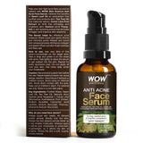 WOW Skin Science Anti Acne Face Serum - Natural Neem Leaf Oil, Tea Tree Oil, Caviar Lime Fruit Extract - Spot Therapy - No Parabens, Silicones & Fragrance - 30 ml - BuyWow