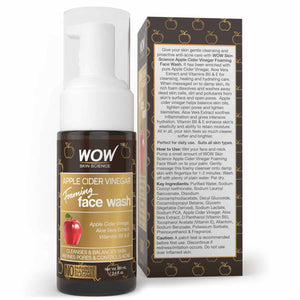 WOW Skin Science Apple Cider Vinegar No Parabens, Sulphate & Silicone Foaming Face Wash - 100 ml - BuyWow
