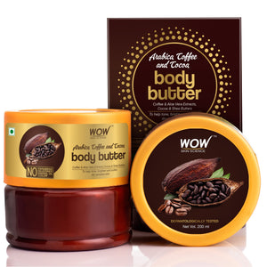 WOW Skin Science Arabica Coffee and Cocoa Body Butter - No Parabens, Silicones, Mineral Oil & Color - 200 ml - BuyWow