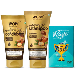 My caring dad  hair care kit (WOW Skin Science Argan shampoo and Argan oil conditioner + RAGE chocolate ) - BuyWow