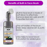 WOW Skin Science Charcoal Foaming Face Wash with Built-In Face Brush for Deep Cleansing - No Parabens, Sulphate, Silicones & Color - 100 ml - BuyWow