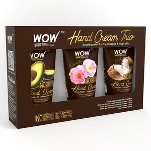 WOW Skin Science Gentle Hand Cream Trio - Avocado + Coconut + English Rose - No Parabens, Silicones, Mineral Oil, Color & PG - 40 ml (Pack of 3) - BuyWow