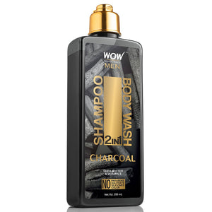 WOW Skin Science Charcoal 2-In-1 Shampoo + Body Wash - No Parabens, Sulphate, Silicones & Color - 250 ml - BuyWow