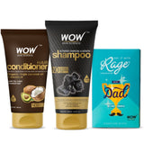 The “Cool” Dad hair care duo (WOW Skin Science Charcoal and keratin shampoo 200ml + Avacado conditioner 150ml + RAGE chocolate ) - BuyWow