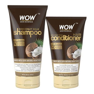 WOW Skin Science Coconut Milk Shampoo + Coconut Milk Conditioner- 350 ml - BuyWow