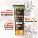 WOW Skin Science Anti Acne Face Wash - Oil Free - No Parabens, Sulphate, Silicones & Color - 100 ml - BuyWow