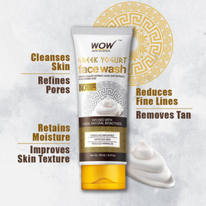 WOW Skin Science Greek Yoghurt Face Wash - No Parabens, Sulphate, Silicones & Color Tube - 100 ml - BuyWow