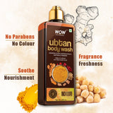 WOW Skin Science Ubtan Body Wash with Chickpea Flour, Almond Extract, Saffron & Turmeric Extracts - No Sulphate, Parabens, Silicones & Color - 250 ml - BuyWow