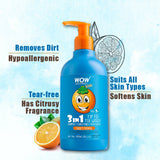 WOW Skin Science Kids Tip to Toe Wash - Shampoo - Conditioner - Body Wash - No Sulphates & Parabens - Sweet Orange - 300 ml - BuyWow