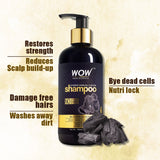 WOW Skin Science Charcoal & Keratin Shampoo - No Sulphates, Parabens, Silicones, Salt & Color - 300 ml - BuyWow