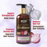 WOW Skin Science Red Onion Black Seed Oil Hair Conditioner with Red Onion Seed Oil Extract, Black Seed Oil & Hydrolyzed Wheat Protein - No Parabens, Mineral Oil, Silicones, Color & Peg - 300 ml - BuyWow