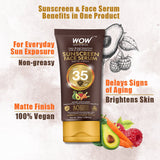 WOW Skin Science Matte Finish Sunscreen Face Serum SPF 35 PA++ with Raspberry, Carrot Seed & Avocado Oil - OIL FREE - No Parabens, Silicones, Mineral Oil, Oxide, Colour, Benzophenone - 50 ml - BuyWow