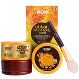 WOW Skin Science Ubtan Face & Body Pack with Chickpea Flour, Almond Shell Powder, Saffron & Turmeric Extracts, Rose Water & Sandalwood Oil - No Sulphate, Parabens, Silicones & Color - 200 ml - BuyWow