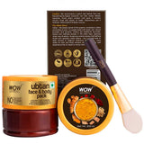 WOW Skin Science Ubtan Face & Body Pack with Chickpea Flour, Almond Shell Powder, Saffron & Turmeric Extracts, Rose Water & Sandalwood Oil - No Sulphate, Parabens, Silicones & Color - 200 ml - BuyWow