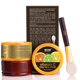 WOW Skin Science Vitamin C Glow Clay Face Mask with Lemon & Orange Essential Oils, Jojoba Oil & Bentonite Clay - For All Skin Types - No Parabens, Synthetic Fragrance, Mineral Oil & Color - 200 ml - BuyWow