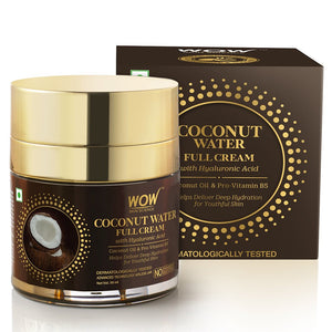 WOW Skin Science Coconut Water Full Cream With Hyaluronic Acid for Deep Hydration & Youthful Skin - For All Skin Types - No Parabens, Silicones, Mineral Oil & Color - 50 ml - BuyWow