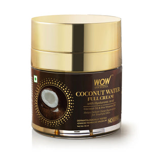 WOW Skin Science Coconut Water Full Cream With Hyaluronic Acid for Deep Hydration & Youthful Skin - For All Skin Types - No Parabens, Silicones, Mineral Oil & Color - 50 ml - BuyWow