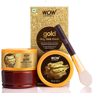 WOW Skin Science Gold Clay Face Mask for Hydrating Skin & Restoring Radiance - No Parabens, Sulphate, Mineral Oil & Color - 200 ml - BuyWow