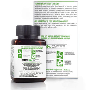 WOW Life Science Green Coffee Bean Extract Capsules - 60 Count - BuyWow