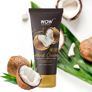 WOW Skin Science Coconut Gentle Hand Cream With Coconut Oil + Hyaluronic Acid - No Parabens, Silicones, Mineral Oil, Color & Pg - 40 ml - BuyWow