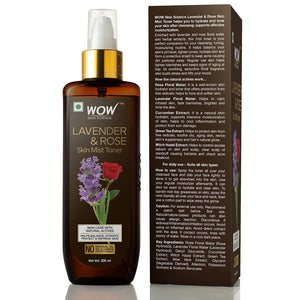 WOW Skin Science Lavender & Rose No Parabens & Sulphate Skin Mist Toner - 200 ml - BuyWow