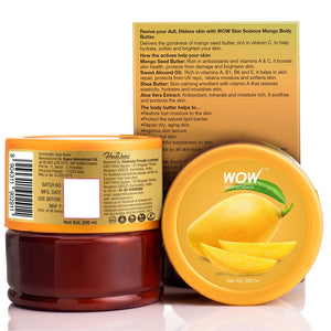 WOW Skin Science Mango Body Butter - No Parabens, Silicones, Mineral Oil & Color - 200 ml - BuyWow