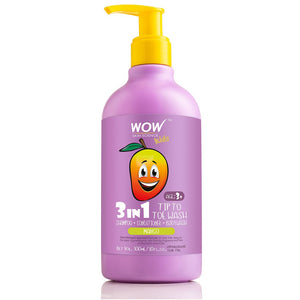 WOW Skin Science Kids Tip To Toe Wash - Shampoo - Conditioner - Body Wash - No Sulphates & Parabens - Mango - 300 ml - BuyWow