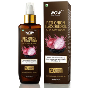 WOW Skin Science Red Onion Skin Mist Toner with Red Onion Seed, Witch Hazel & Aloe Vera Extracts, Black Seed Oil - For All Skin Types - Np Parabens, Silicones, Mineral Oil & Sulphate - 200 ml - BuyWow